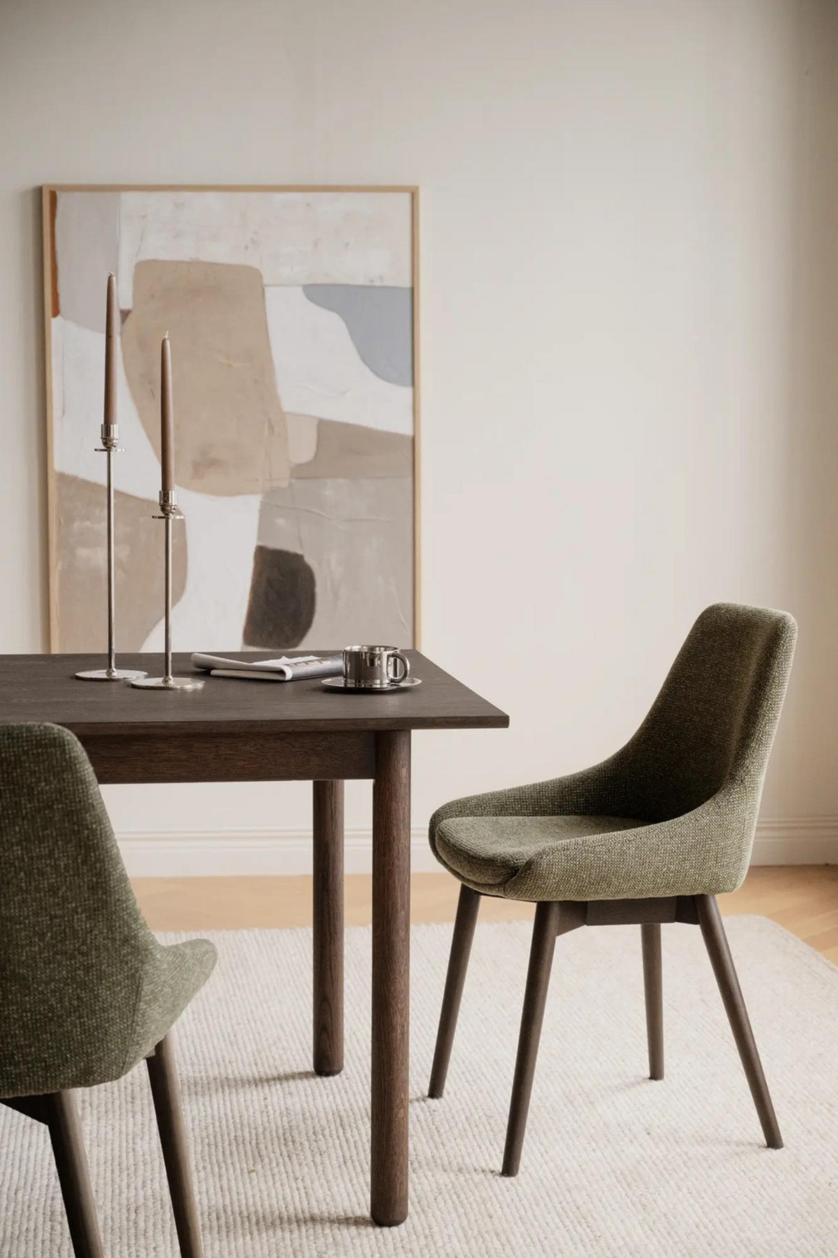 STOL     - grön/brun, Klassisk, metall/trä (49/85/55cm) - Rowico