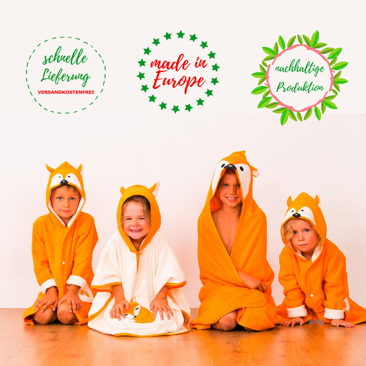 KAPUZENBADETUCH 100/100 cm    - Naturfarben, Basics, Textil (100/100cm)