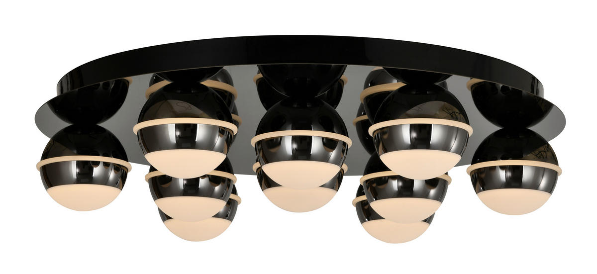 LED-DECKENLEUCHTE Biarritz 60/60/14 cm  - Schwarzchrom, Basics, Kunststoff/Metall (60/60/14cm)