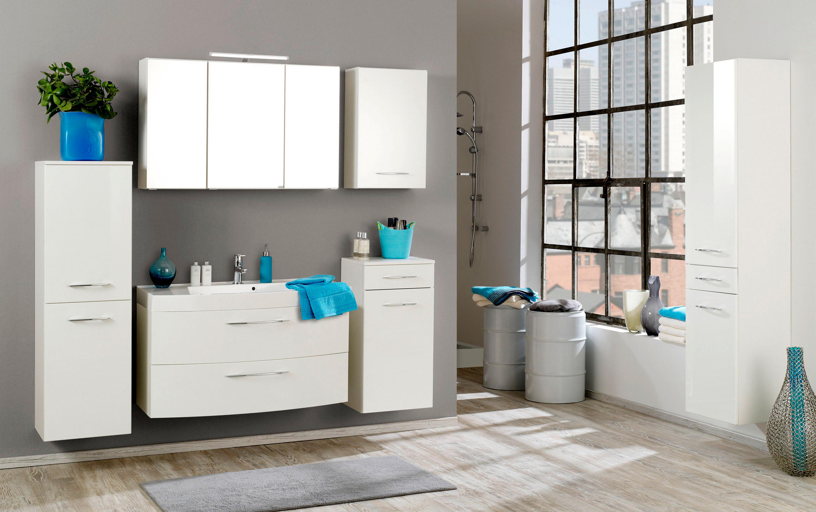 HÄNGESCHRANK 40/64/20 cm  - Chromfarben/Weiß, KONVENTIONELL, Holzwerkstoff/Metall (40/64/20cm) - Xora