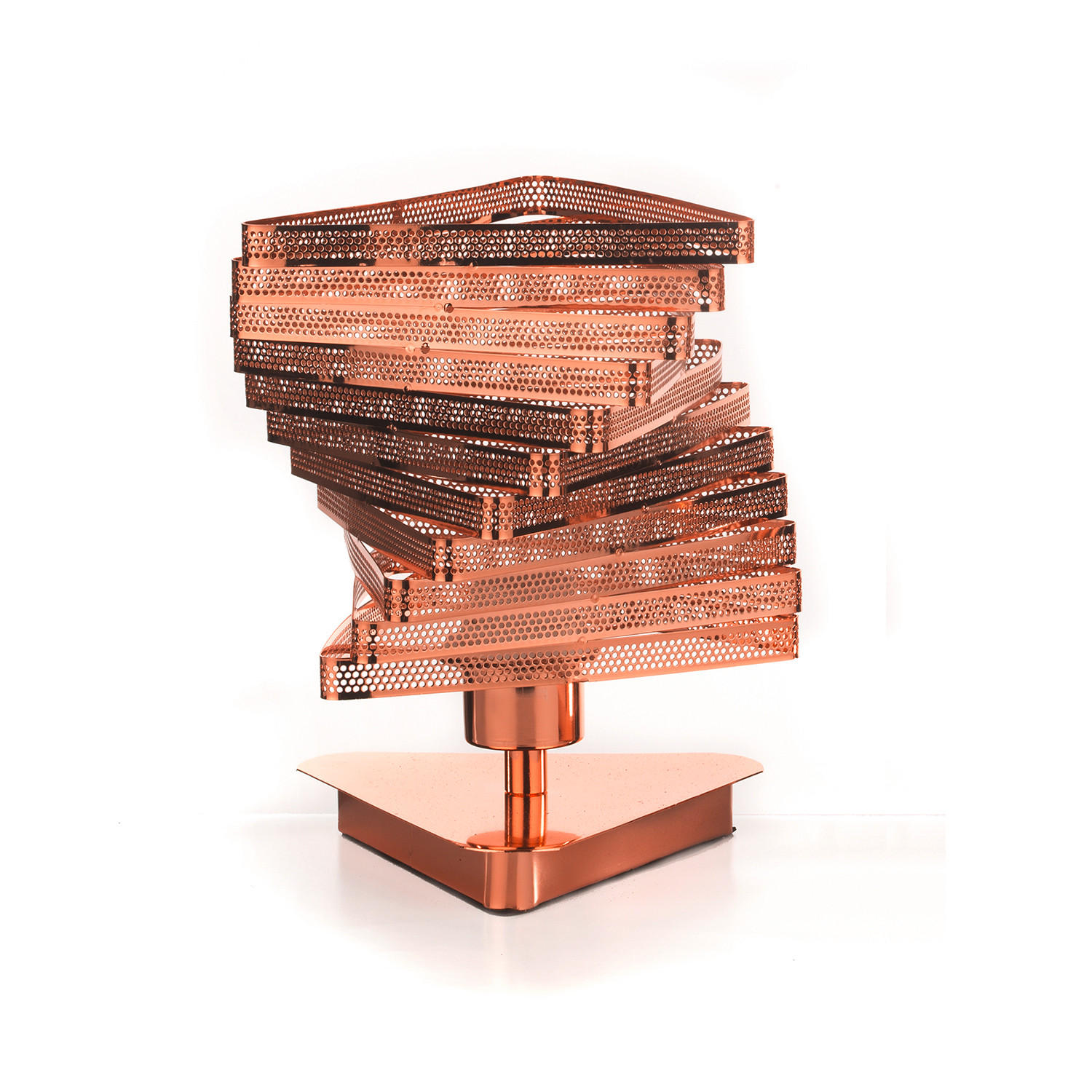 NACHTTISCHLEUCHTE 20/27 cm   - Kupferfarben, Design, Metall (20/27cm)