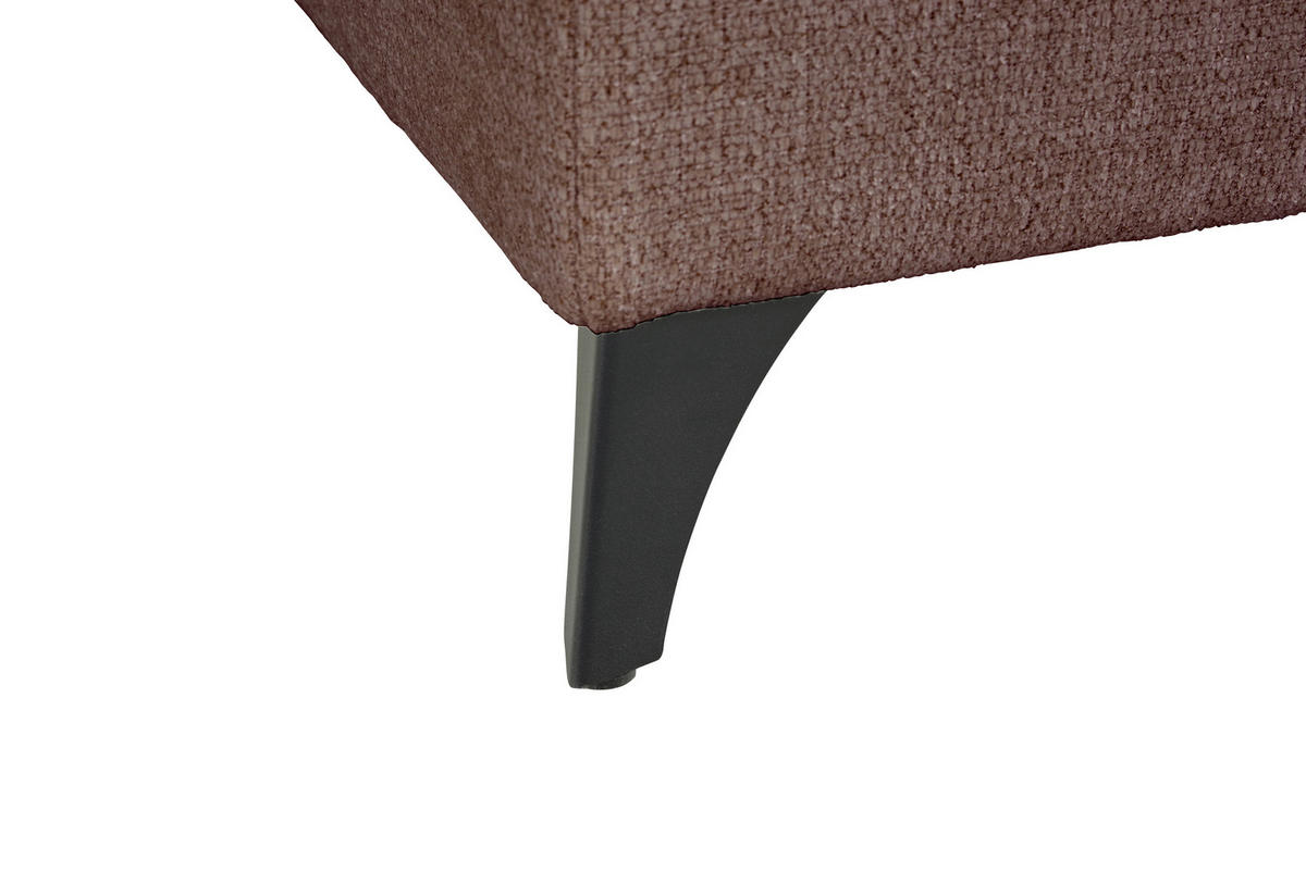 WOHNLANDSCHAFT Rosa Chenille  - Schwarz/Rosa, KONVENTIONELL, Textil/Metall (160/340/188cm) - Xora