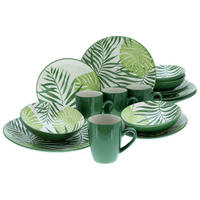KOMPLETT SERVIS TROPICANA GRÜN 16 delar  - vit/grön, Basics, keramik - Creatable