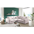 ECKSOFA  Rosa Cord  - Schwarz/Rosa, KONVENTIONELL, Kunststoff/Textil (248/248cm) - Carryhome