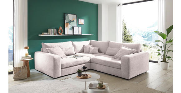 ECKSOFA  Rosa Cord  - Schwarz/Rosa, KONVENTIONELL, Kunststoff/Textil (248/248cm) - Carryhome