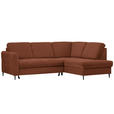 ECKSOFA in Chenille Rostfarben  - Rostfarben/Schwarz, MODERN, Holz/Textil (241/184cm) - Carryhome