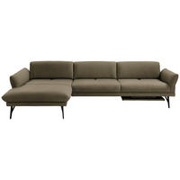 ECKSOFA Posh in Echtleder Grün  173/308 cm  - Anthrazit/Grün, Design, Leder/Metall (173/308cm) - Joop!