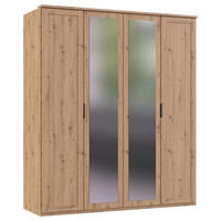 ŠATNÍ SKŘÍŇ S OTOČNÝMI DVEŘMI, dub artisan, 180/210/58 cm - černá/dub artisan, Konvenční, kov/kompozitní dřevo (180/210/58cm) - MID.YOU