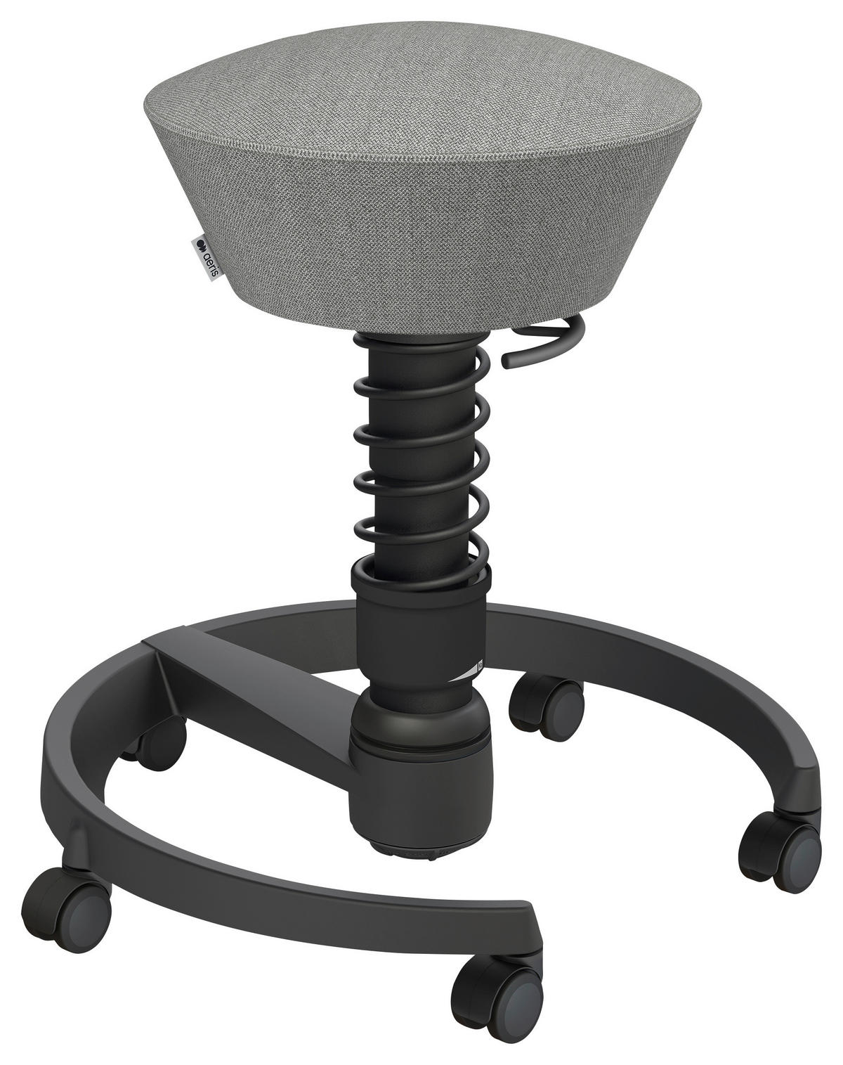 BÜROHOCKER 55/45,66/55 cm  - Hellgrau/Schwarz, Basics, Kunststoff/Textil (55/45,66/55cm) - Aeris