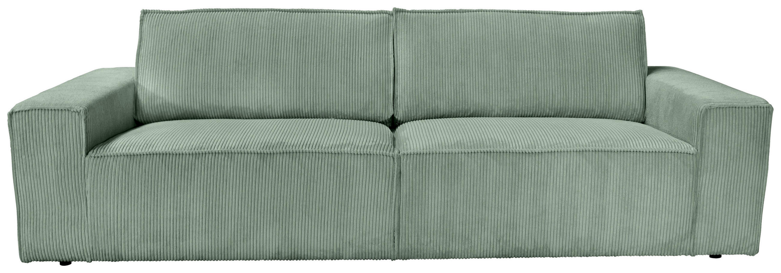 3-SITZER-SOFA Cord Olivgrün - Schwarz/Olivgrün, KONVENTIONELL, Kunststoff/Textil (248/76/95cm) - Carryhome