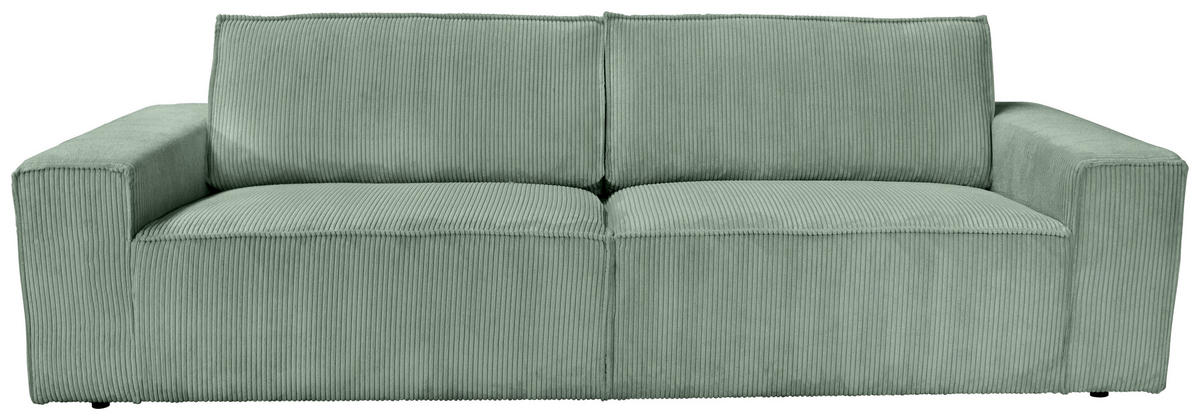 3-SITZER-SOFA Cord Olivgrün  - Schwarz/Olivgrün, KONVENTIONELL, Kunststoff/Textil (248/76/95cm) - Carryhome