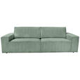 3-SITZER-SOFA Cord Salbeigrün  - Salbeigrün/Schwarz, KONVENTIONELL, Kunststoff/Textil (248/76/95cm) - Carryhome