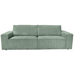 3-SITZER-SOFA Cord Salbeigrün  - Salbeigrün/Schwarz, KONVENTIONELL, Kunststoff/Textil (248/76/95cm) - Carryhome