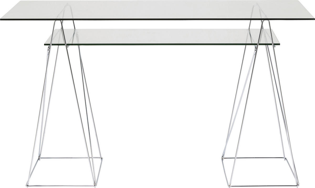 SCHREIBTISCH 130/65/74 cm  in  - LIFESTYLE, Glas/Metall (130/65/74cm) - Kare-Design