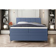 BOXSPRINGBETT 180/200 cm  in Blau  - Blau/Schwarz, KONVENTIONELL, Textil/Metall (180/200cm) - Carryhome