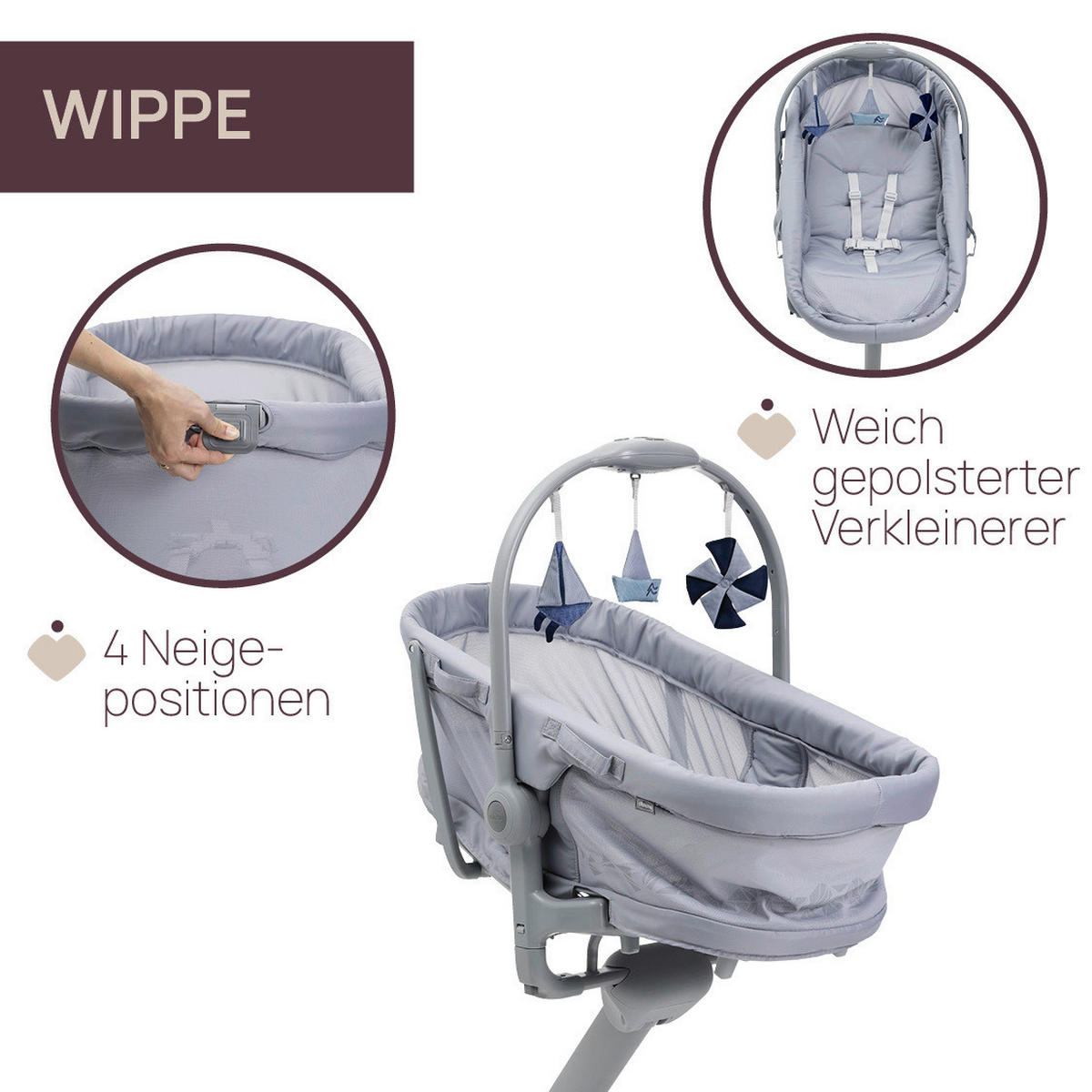 STUBENWAGEN BABY HUG PRO   - Grau, Basics (85/60/88-122cm) - Chicco