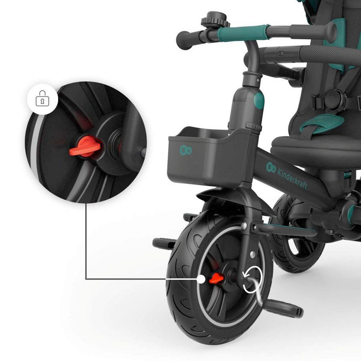 TRICIKL  SPINSTEP 2 PLUS  - zelena, Basics, metal/plastika (112/51.5/109cm) - Kinderkraft