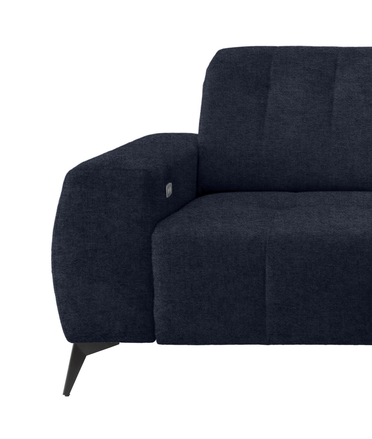 ECKSOFA in Mikrofaser Dunkelblau  - Schwarz/Dunkelblau, Modern, Textil/Metall (258/180cm) - Livetastic
