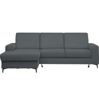 ECKSOFA in Cord Grau  - Schwarz/Grau, Konventionell, Textil/Metall (167/247cm) - Stylife