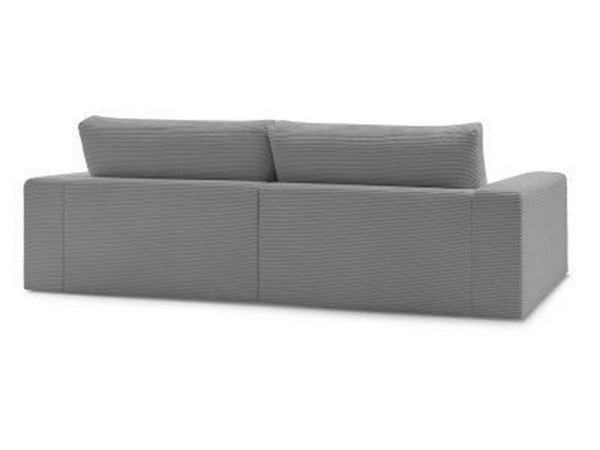 3-SITZER-SOFA LEONARD Cord Dunkelgrau  - Dunkelgrau/Schwarz, MODERN, Kunststoff/Textil (274/77/109cm)
