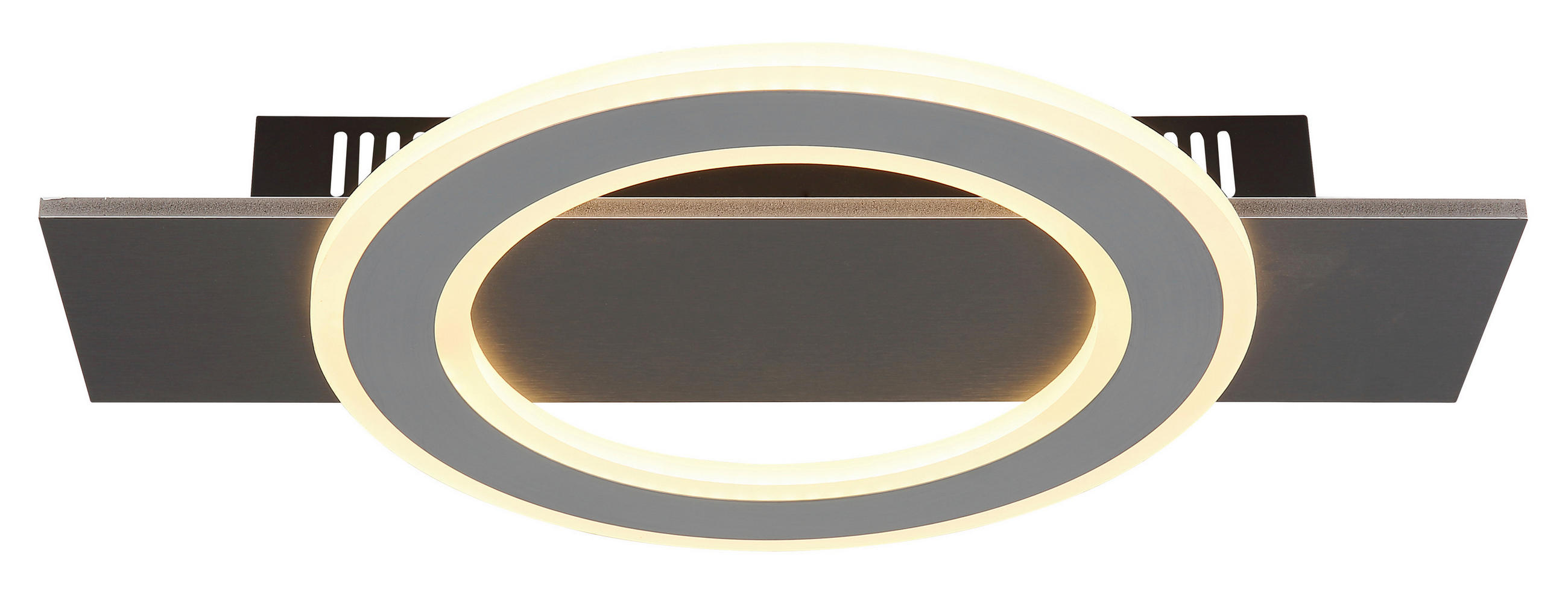 LED-DECKENLEUCHTE 44/29/5,5 cm   - Anthrazit/Opal, Design, Kunststoff/Metall (44/29/5,5cm) - Globo