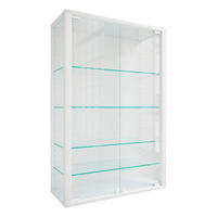VÄGGHÄNGT VITRINSKÅP i klar, vit   - klar/vit, Design, trämaterial/glas (59/91/25cm) - Livetastic