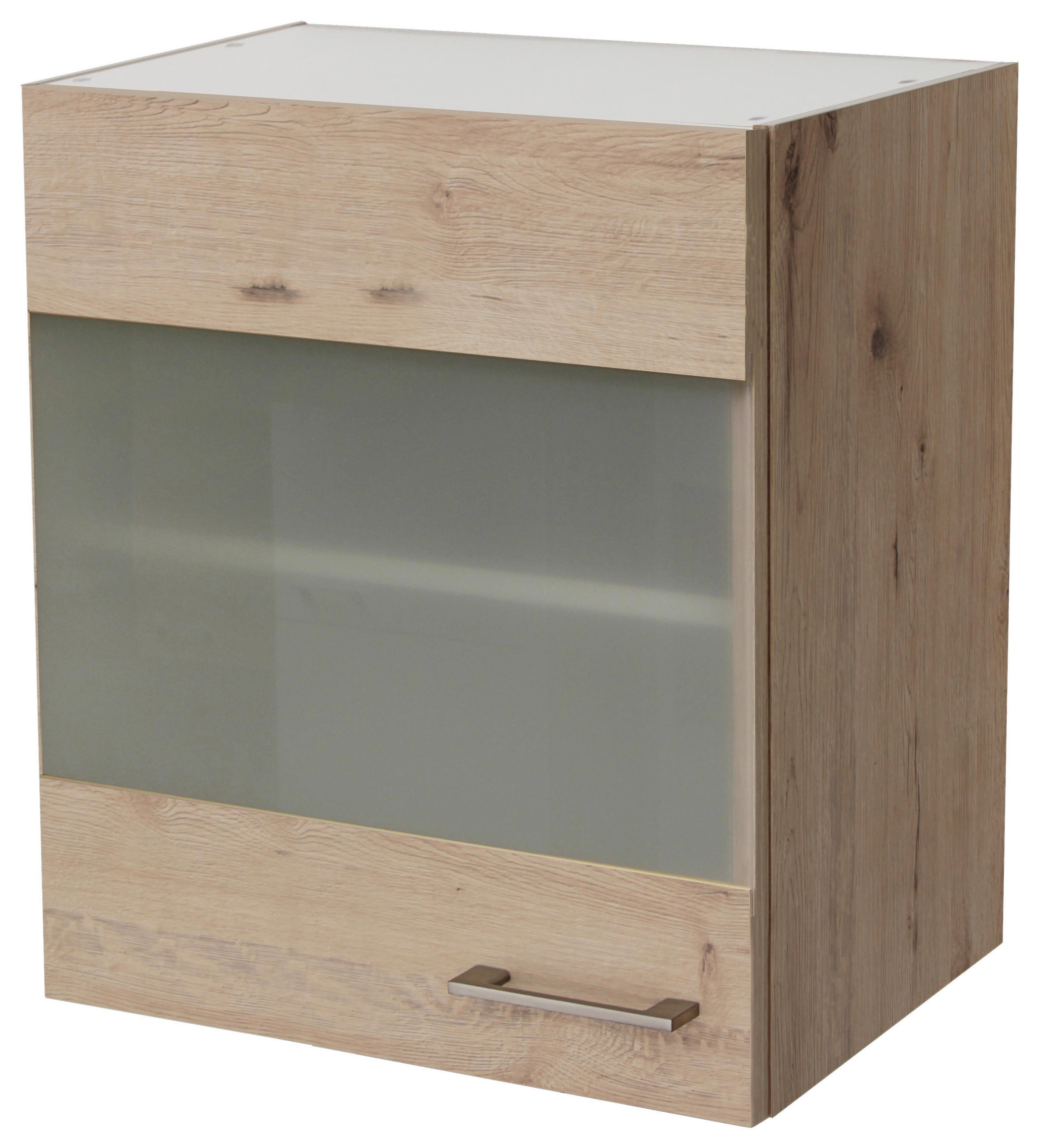 KÜCHENOBERSCHRANK 50/54,8/32 cm  in Klar, Eiche San Remo  - Klar/Edelstahlfarben, MODERN, Holzwerkstoff/Metall (50/54,8/32cm) - FlexWell