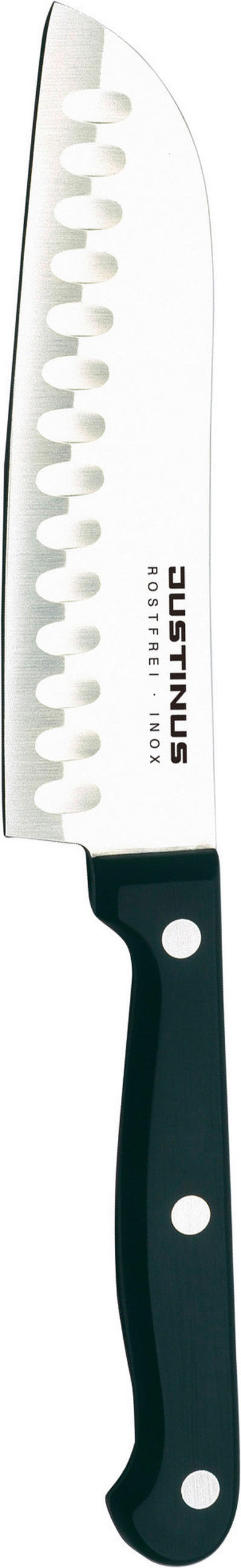 SANTOKUMESSER Küchenchef 23,5 cm  - Edelstahlfarben/Schwarz, KONVENTIONELL, Kunststoff/Metall (23,5cm) - Justinus