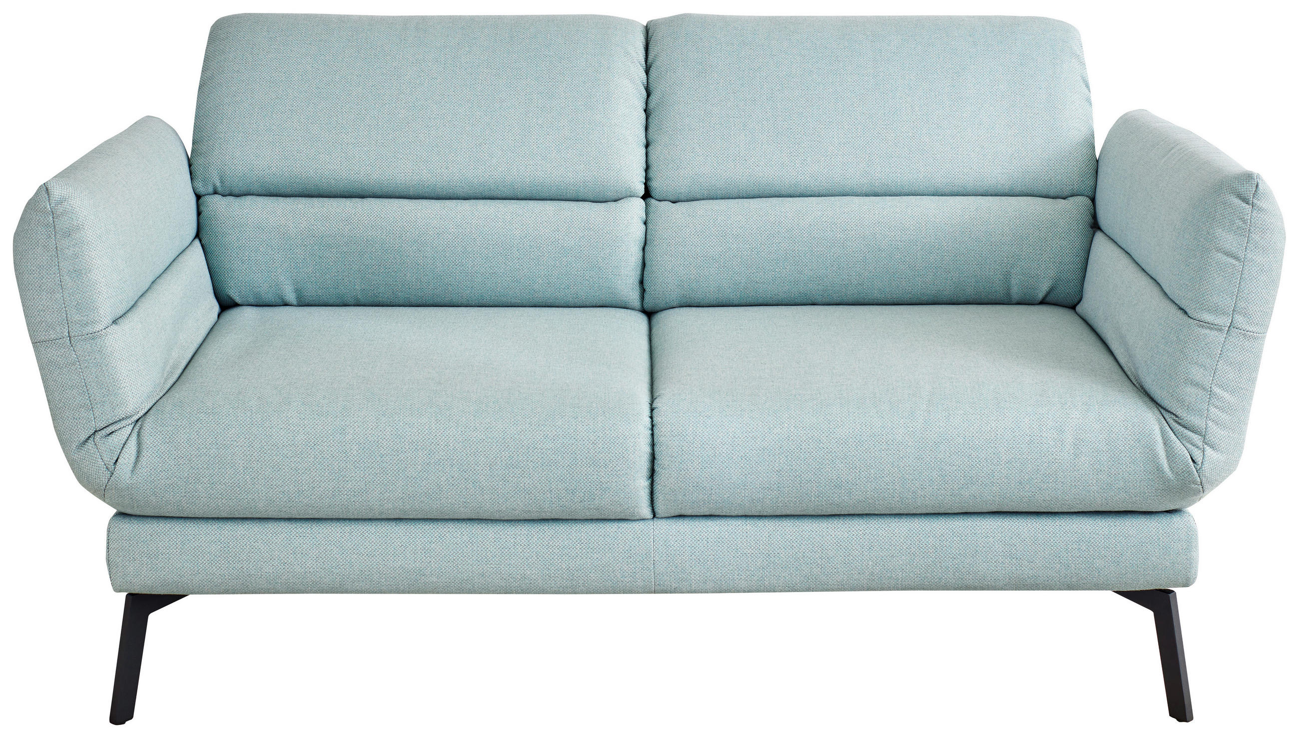 2-SITZER-SOFA Flachgewebe Blau  - Blau/Schwarz, Design, Textil/Metall (178-226/83-113/96-177cm) - Dieter Knoll