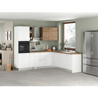 ECKKÜCHE 250/225 cm  in Weiß, Nussbaumfarben  - Edelstahlfarben/Nussbaumfarben, LIFESTYLE, Holzwerkstoff/Kunststoff (250/225cm) - MID.YOU