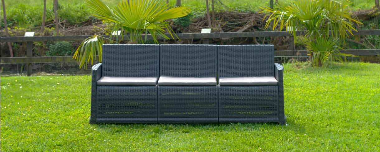 GARTENBANK 168/66/74 cm   - Anthrazit/Grau, MODERN, Kunststoff (168/66/74cm)