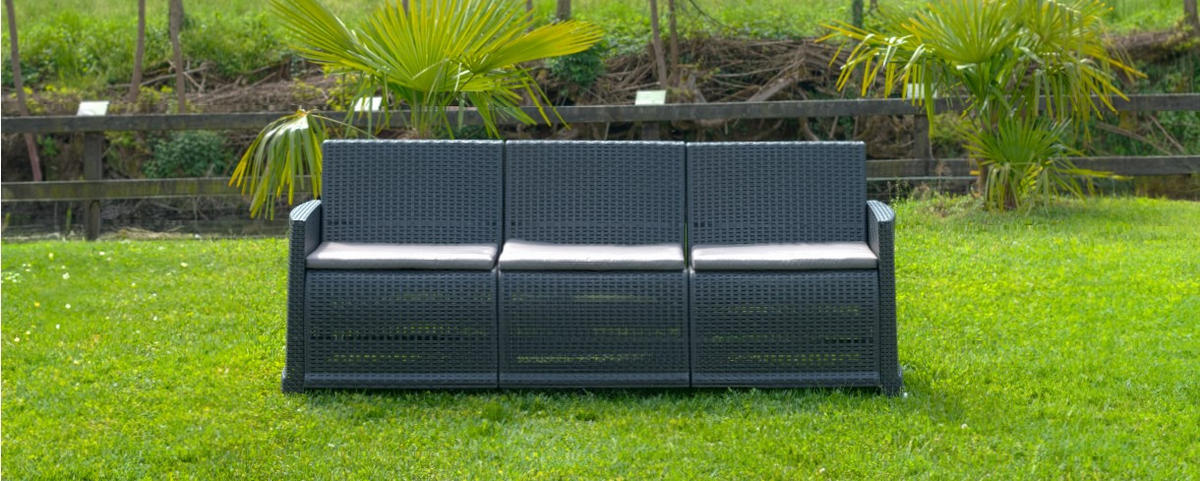 GARTENBANK 168/66/74 cm   - Anthrazit/Grau, MODERN, Kunststoff (168/66/74cm)
