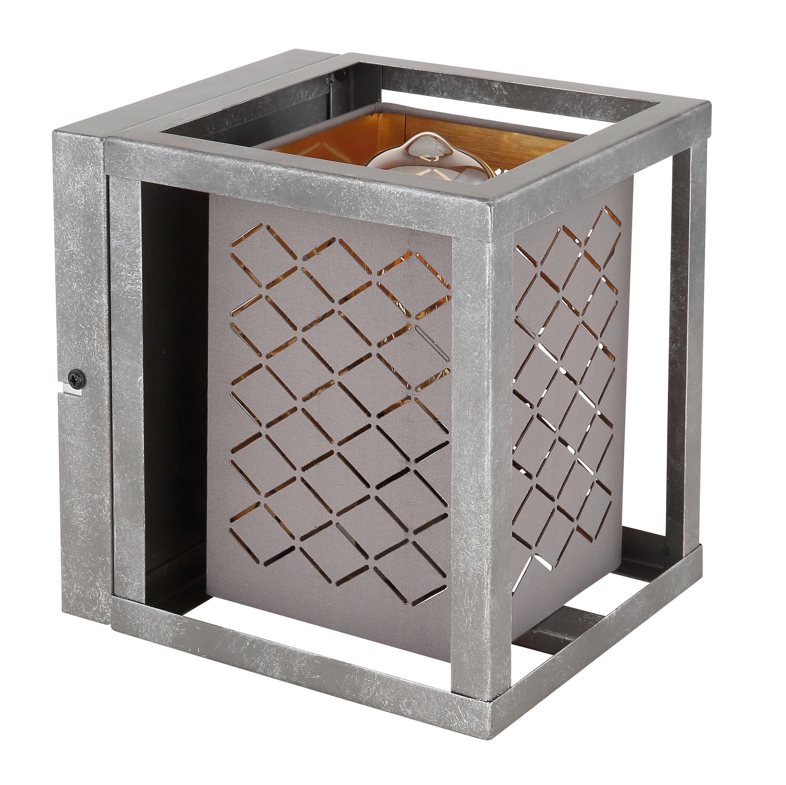 WANDLEUCHTE Thomas 17/17/20 cm   - Silberfarben/Goldfarben, Design, Textil/Metall (17/17/20cm) - Globo