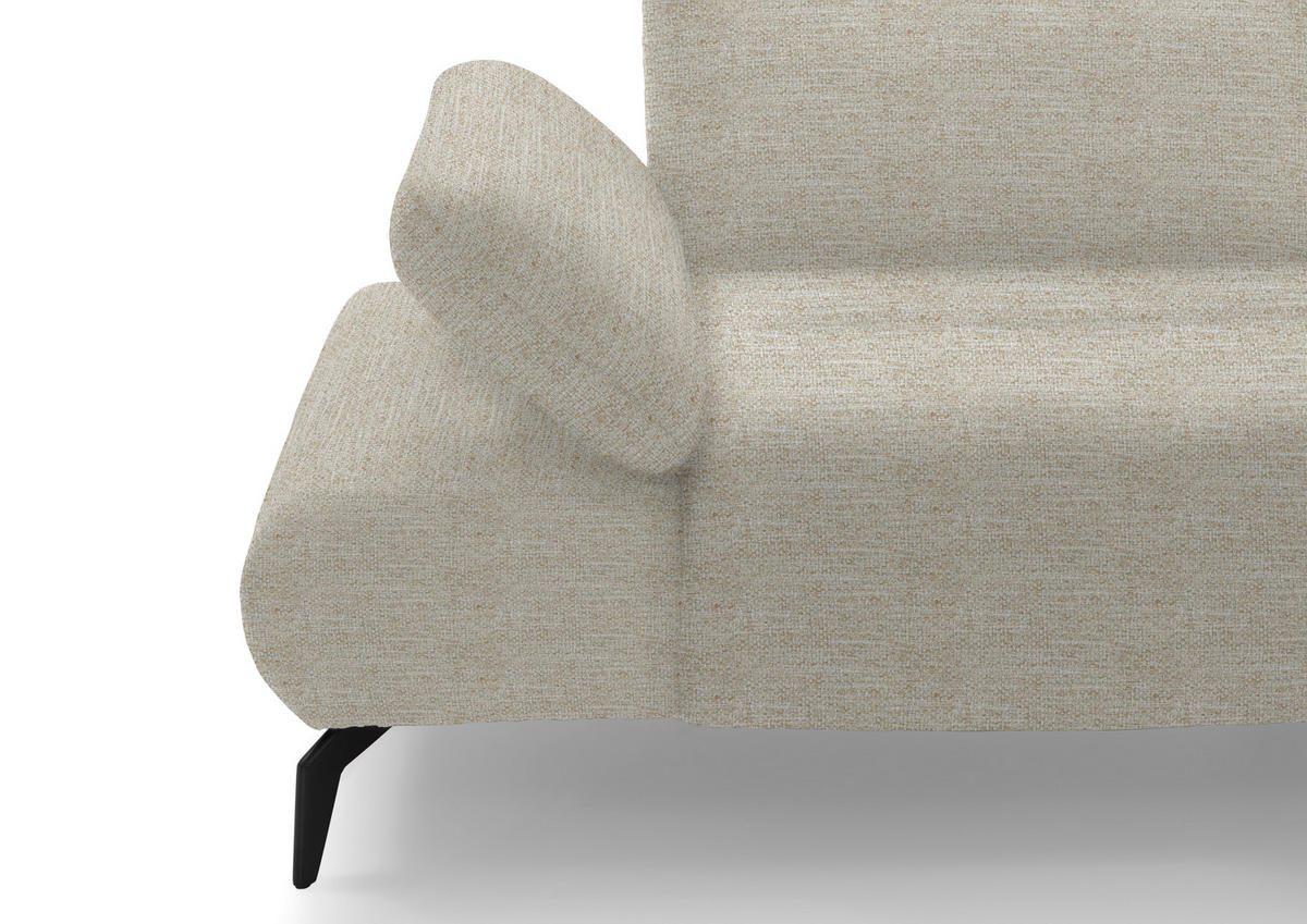 ECKSOFA in Webstoff Beige  223/290 cm  - Beige/Schwarz, Design, Textil/Metall (223/290cm) - Moderano