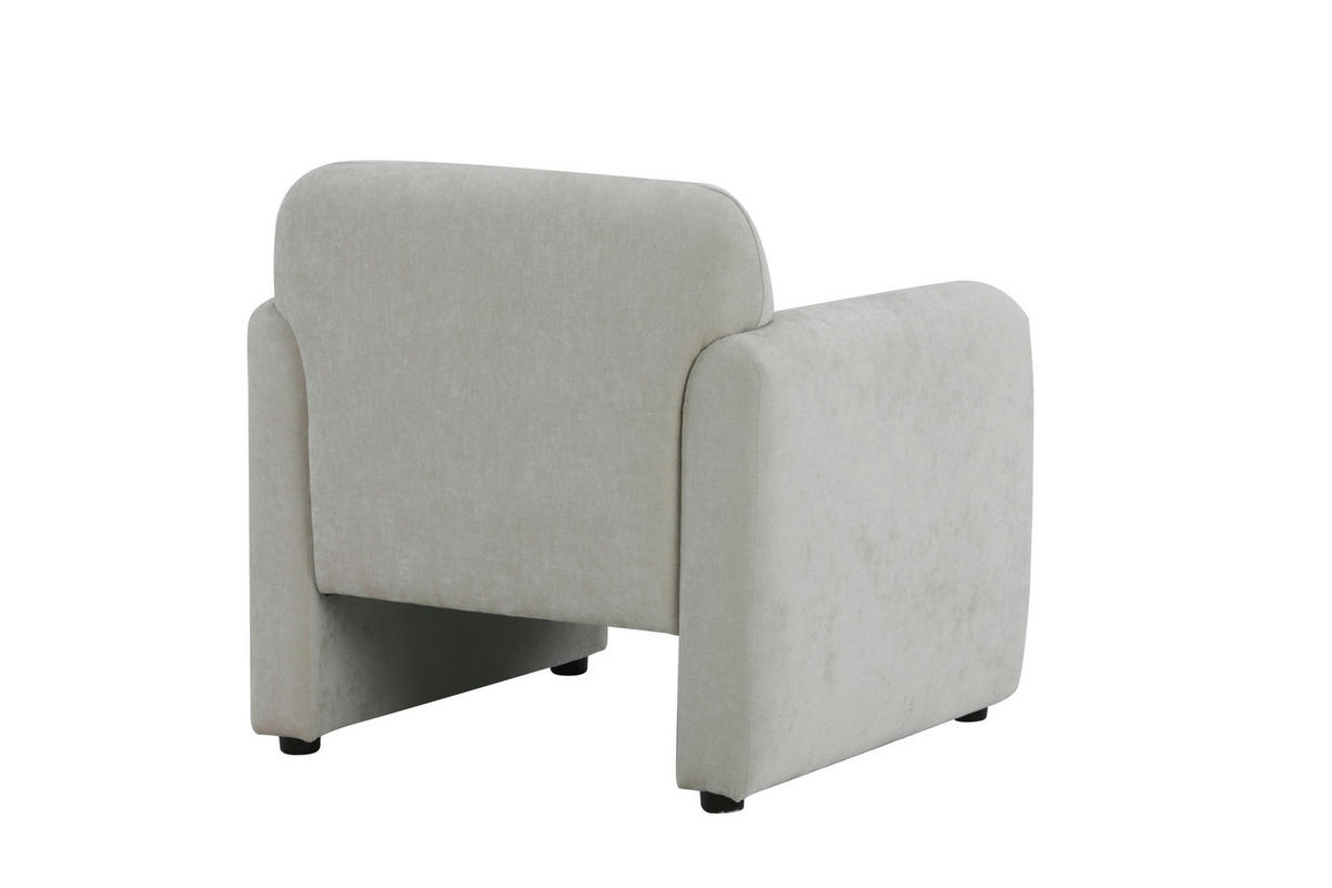 SESSEL in Samt Creme  - Creme/Schwarz, Design, Kunststoff/Textil (83/83/76cm) - MID.YOU