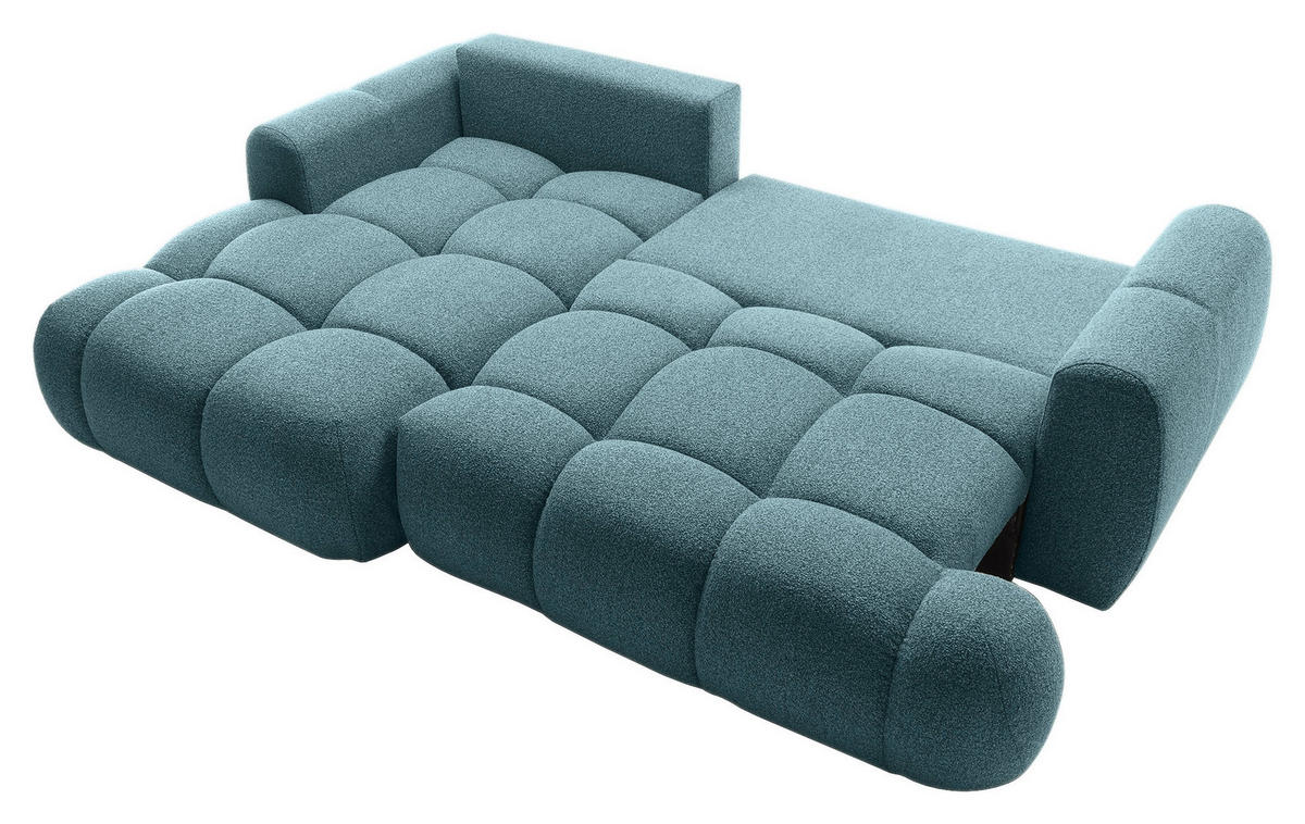 ECKSOFA Türkis Struktur  - Türkis/Schwarz, KONVENTIONELL, Kunststoff/Textil (172/272cm) - Carryhome