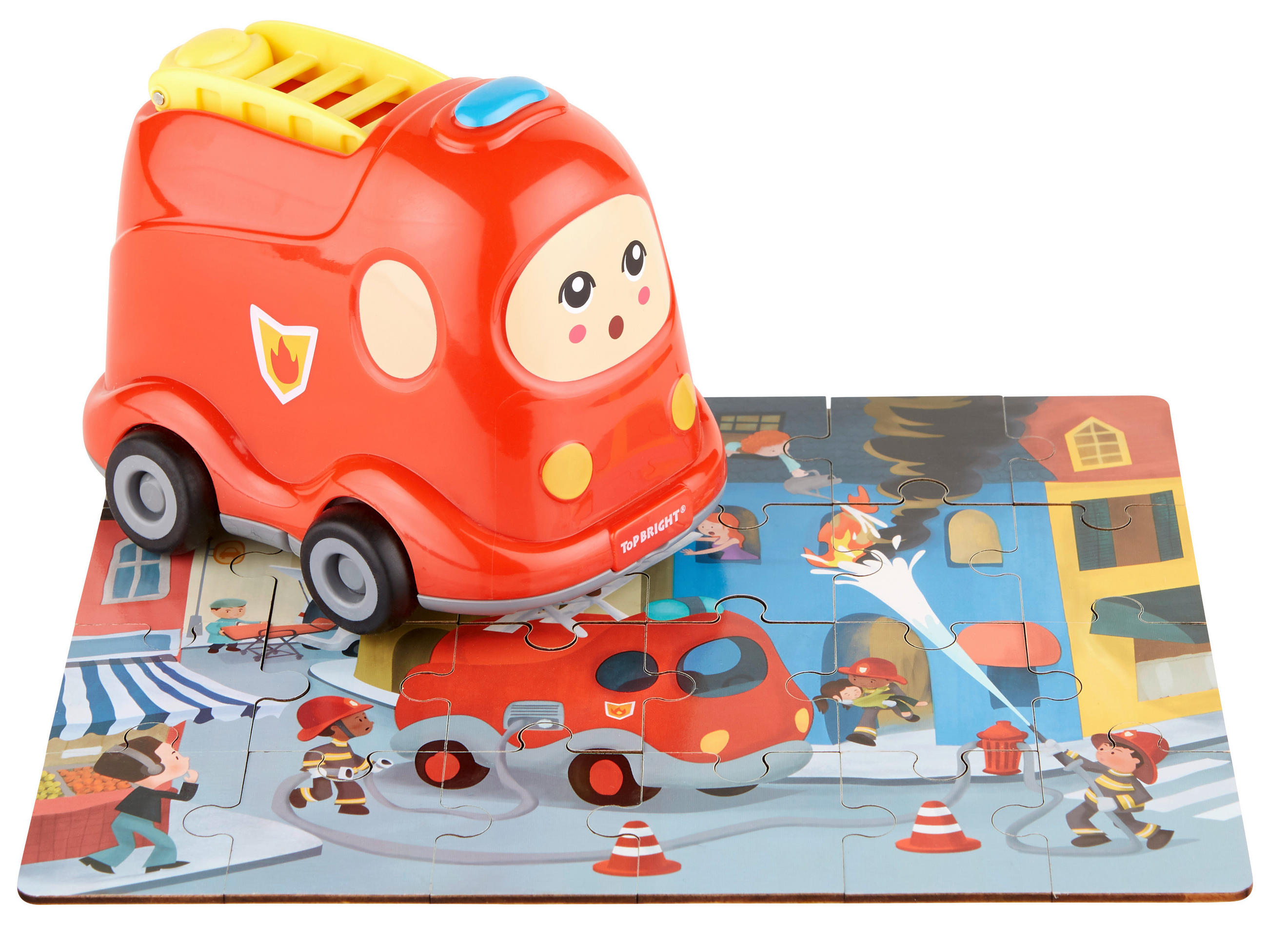 PUZZLE - viacfarebná/červená, Basics, kompozitné drevo/plast (14,6/10/15cm) - My Baby Lou