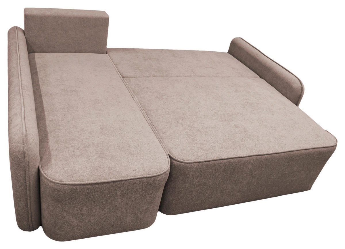 ECKSOFA in Struktur, Bouclé Rosa  - Schwarz/Rosa, Design, Kunststoff/Textil (143/209cm) - MID.YOU