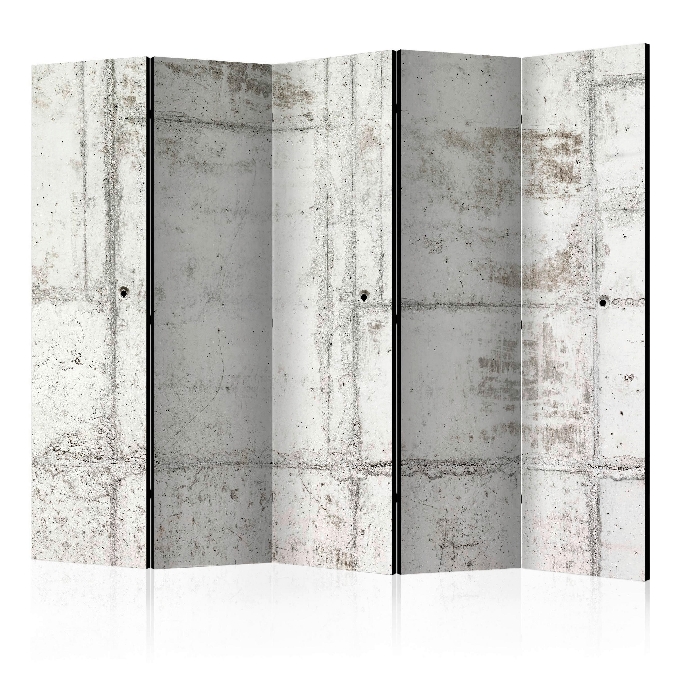 SKÄRMVÄGG  i trä, textil  vit, ljusgrå  - vit/ljusgrå, Basics, trä/textil (225/172/3cm) - artgeist