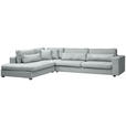 ECKSOFA in Chenille Grau  - Schwarz/Grau, KONVENTIONELL, Kunststoff/Textil (250/314cm) - Carryhome