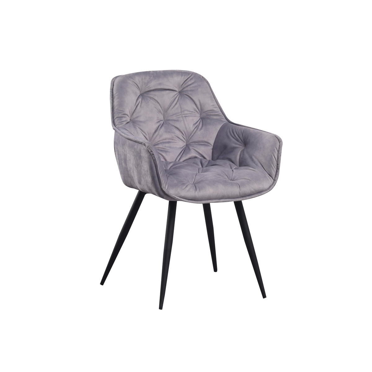 SADA ŽIDLÍ S PODRUČKAMI 2 kusy - šedá/černá, Moderní, kov/textil (54/86/53cm) - MID.YOU