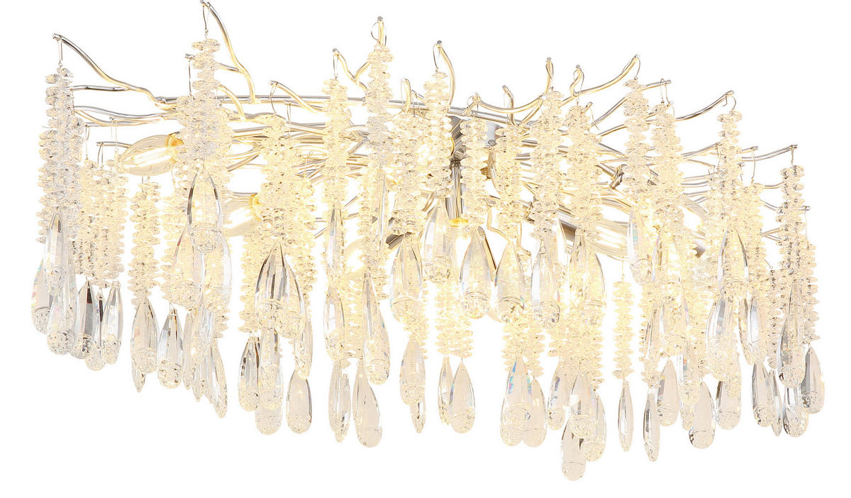 DECKENLEUCHTE    100/55/45 cm  - Klar/Silberfarben, Design, Glas/Metall (100/55/45cm) - Globo