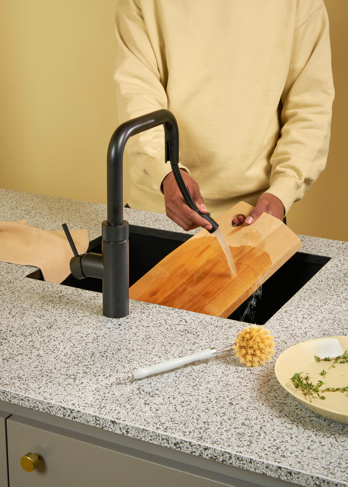 KÜCHENARMATUR Flex Square  - Schwarz, Basics, Metall (4/33/25,6cm) - Quooker