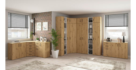KOMMODE 120/83/40 cm in Eiche Artisan - Anthrazit/Schwarz, MODERN, Holzwerkstoff/Kunststoff (120/83/40cm) - Carryhome