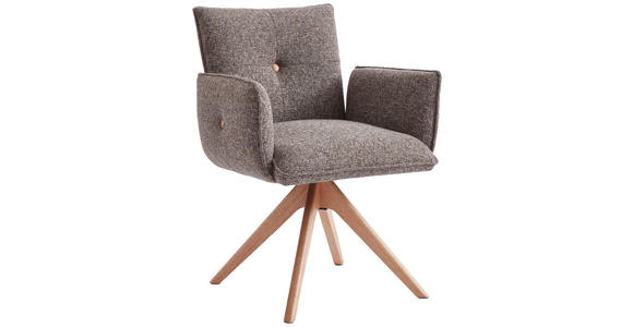 ARMLEHNSTUHL in Webstoff - Eichefarben/Braun, Design, Holz/Textil (63/63/82cm) - Novel