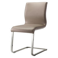SCHWINGSTUHL  in Stahl Echtleder pigmentiert  - Taupe/Edelstahlfarben, Design, Leder/Metall (47/93/62cm) - Team 7