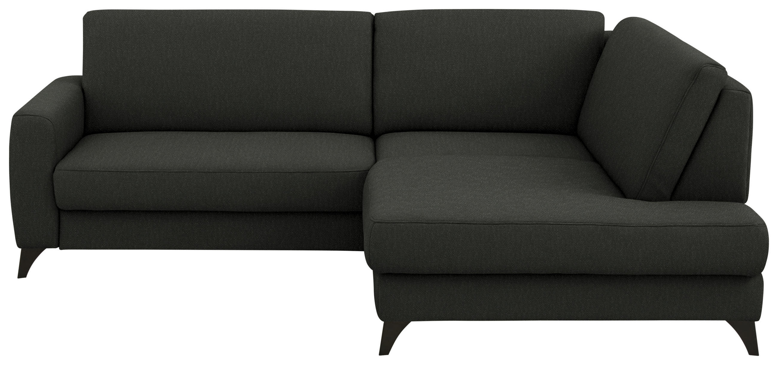ECKSOFA  Chenille Anthrazit  - Anthrazit/Schwarz, Design, Textil/Metall (239/182cm) - Beldomo Comfort