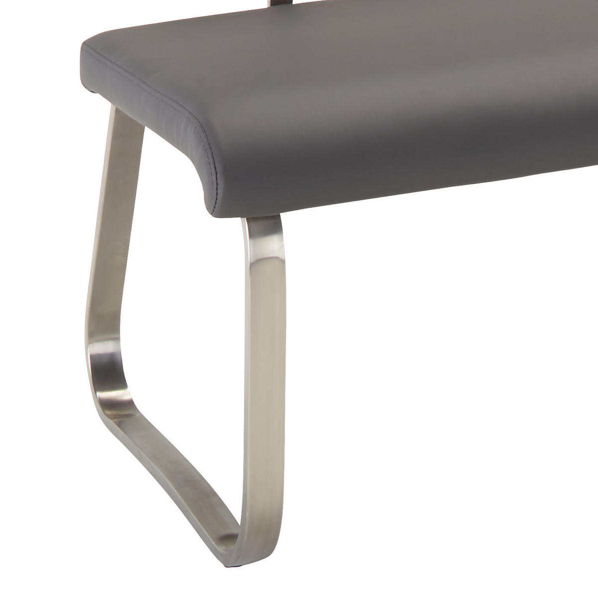 SITZBANK in Metall, Kunststoff Grau, Edelstahlfarben  - Edelstahlfarben/Grau, Design, Kunststoff/Metall (155/86/59cm) - Livetastic