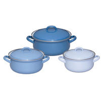 KOCHTOPFSET Nature Blue 3-teilig  - Blau, Basics, Metall - Riess