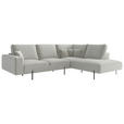 ECKSOFA Creme Flachgewebe  - Creme/Schwarz, Design, Textil/Metall (280/223cm) - Novel